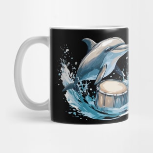 Dolphin playing drums Mug